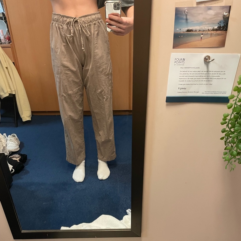 High waisted linen pants